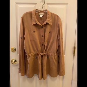 Coldwater Creek linen jacket tan L